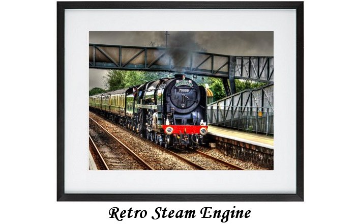 Retro Steam Engine Framed Print
